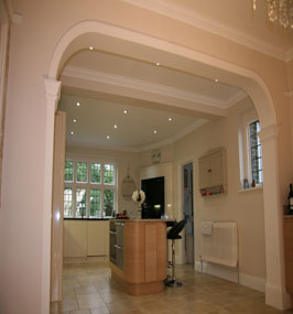 Bespoke Arch, Plain Pilasters and Kitchen Cornice also Matched. Kingswood, Banstead, KT20